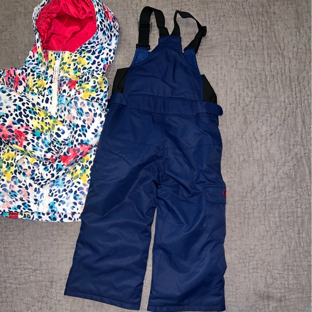 Roxy Multicolor Leopard Print Jacket and Blue Snow Pants Set - Picture 12 of 12